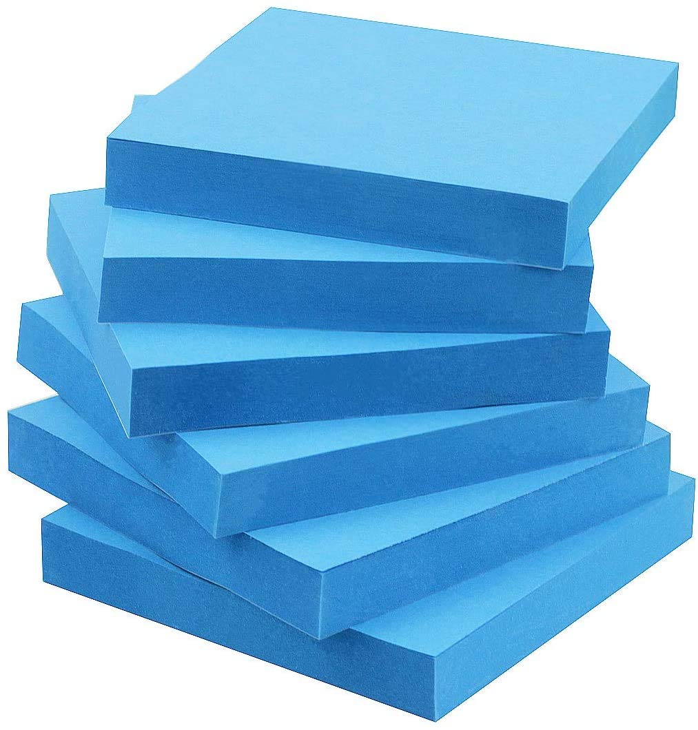 Early Buy 3x3 Sticky Notes Color Self-Stick Notes 6 Pads/Pack (Blue)