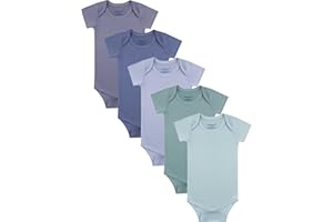 BestSoul Baby Short Sleeve Solid Bodysuit - Super Soft Rayon made from Bamboo - Newborn Infant Toddler Boy Girl - 5-Pack
