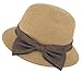 AshopZ Women's Foldable/Packable Wide Brim Braided Straw Sunhat w/Large Decorative Bow