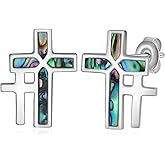 Cross Earrings 925 Sterling Silver Double Cross Stud Earrings Jewelry Gifts for Women Men