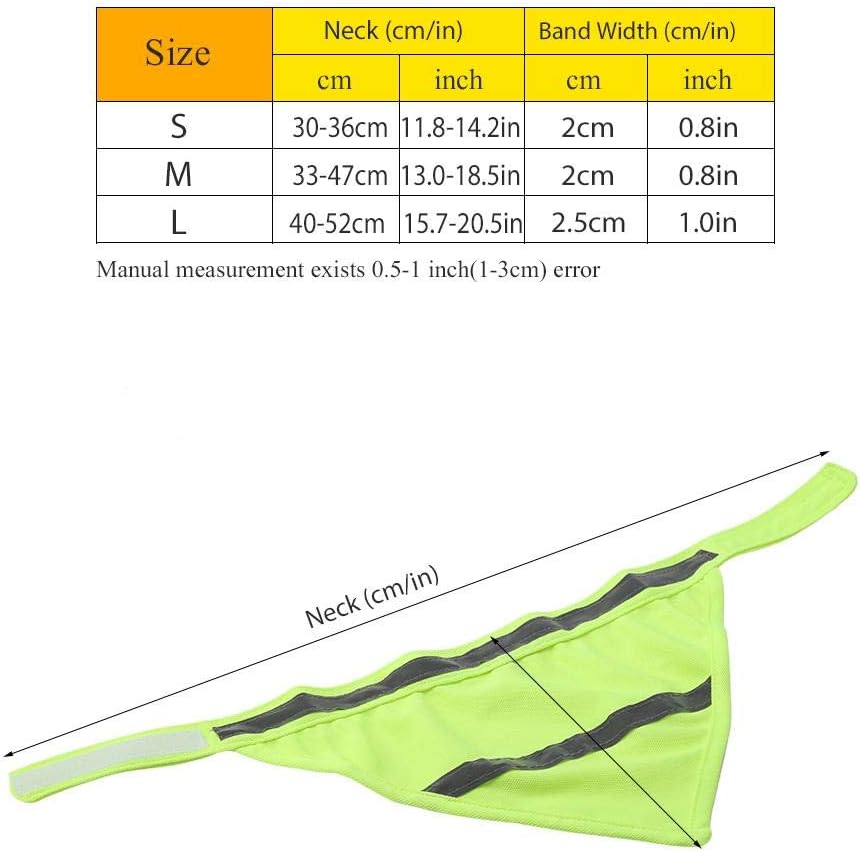 Reflective Dog and Cat Scarf Collar Bib for Dogs and Cats - Fashionable Pet Puppy Bandage Neckerchief in Fluorescent Yellow L Size - Image 5