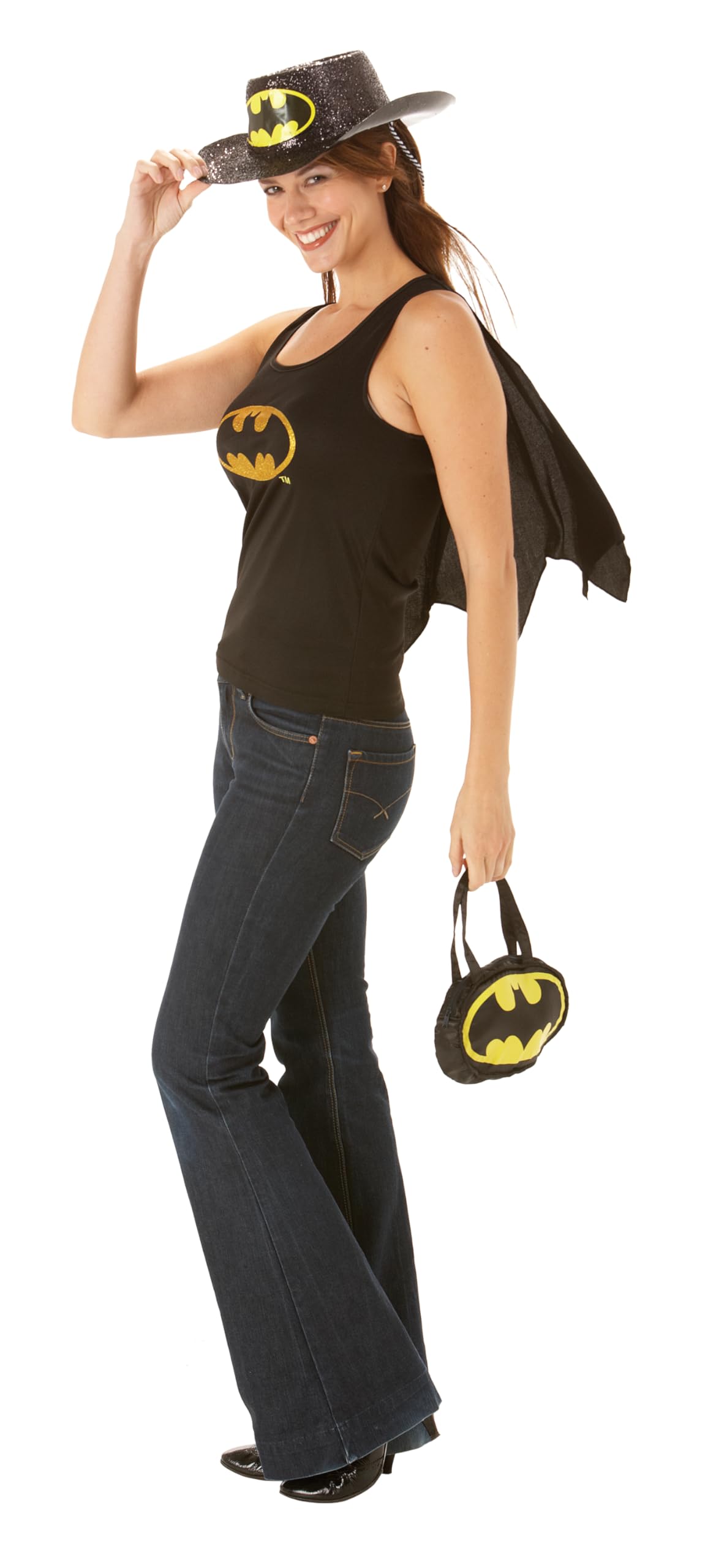 Rubies 889375S Batgirl Top with Cape Fancy Dress, Small Halloween