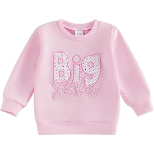 Seyurigaoka Toddler Baby Girl Boy Big Sister Big Brother Sweatshirt | 1-5T Big Sis Bro Matching Outfits, Kids Oversized Pullo