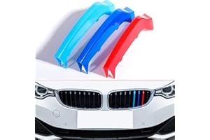TOPGRIL M-Colored Stripe Grille Insert Trims M Sport Grille Insert Trim For 2014-2019 BMW F32 F33 F36 4 Series 420i 428i 435i 430i 440i Center Kidney Grill Stripes (9 Beams ONLY)