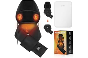 Kercky Heated Scarf Electric Heating Warmer with 5000mAh Rechargeable Battery for Women Men, Heating Pad with Hidden Hooded