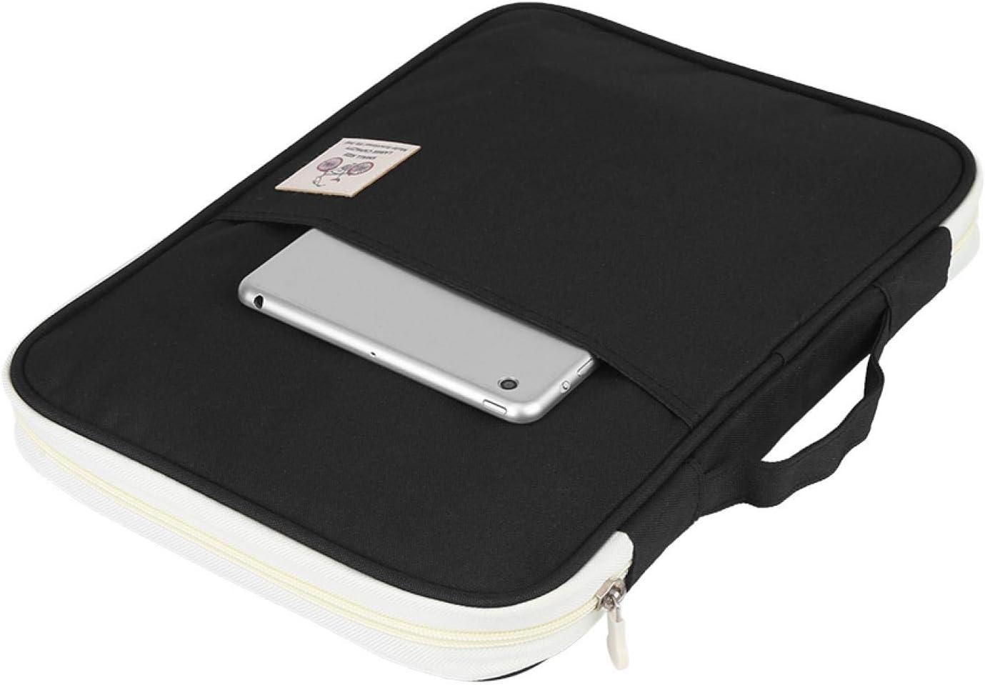 5Colors A4 Document Bag,File Storage Bags,File Folder Portfolio Organizer Computer Notebook Zippered Case(Black) - Image 4