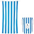 Dock & Bay Beach Towel - Quick Dry, Sand Free - Compact, Lightweight - 100% Recycled - Includes Bag - Cabana - Blue - Extra Large (200x90cm, 78x35)