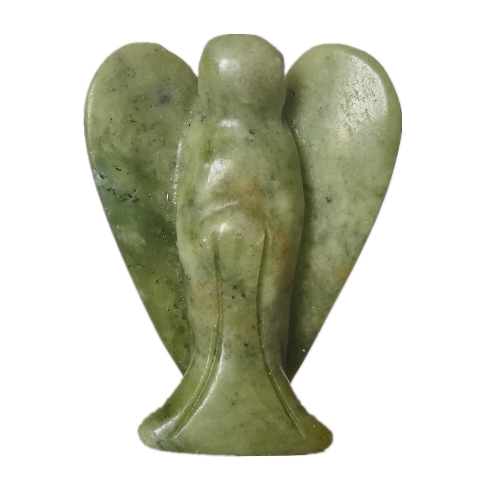 Manekieko Natural Rhodonite Healing Crystal Prayer Guardian Angel Statue,48mm Carving Pocket Palm Stone Figurines Decoration