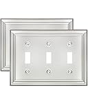 ZILLSEA 2-Pack Light Switch Cover, Satin Nickel