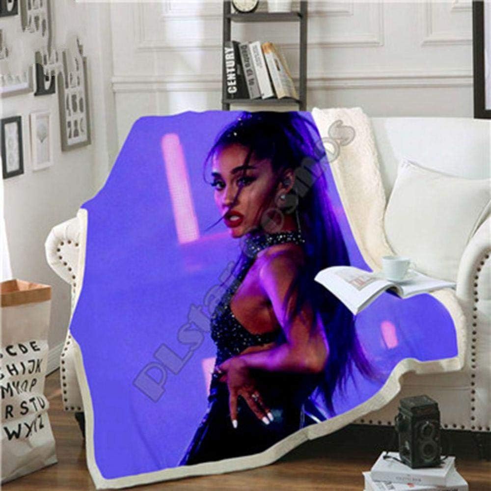 Yoin Celebrity Ariana Grand Design Blanket Plush 3d Printed for Adults Sofa Sherpa Fleece Bedspread Wrap Throw Blanket Microfiber -14,Deep Blue,130x150cm