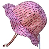Twinklebelle Toddler Child Breathable Sun Hats 50 UPF, Drawstring Adjustable, With Chin-Strap (M: 6-30m, Floppy Hat: Ladybug)
