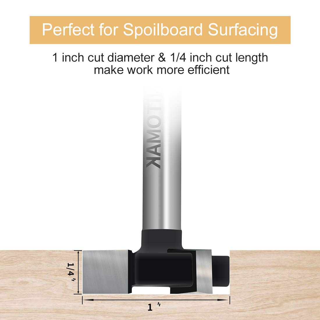 CNC Spoilboard Surfacing Router Bits, 1/4 inch Shank 1 inch Cutting Diameter, Slab Flattening Router Bit Planing Bit Wood Planing Bit Dado Planer Bit by NITOMAK (Carbide): Industrial & Scientific