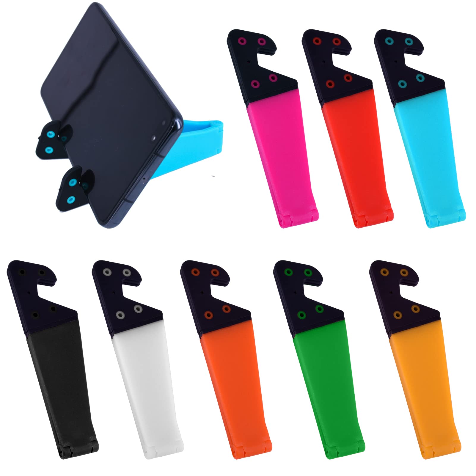 Karjiaja 8 Pcs Foldable Cell Phone Stand - V Shaped, Adjustable Universal Phone Holder