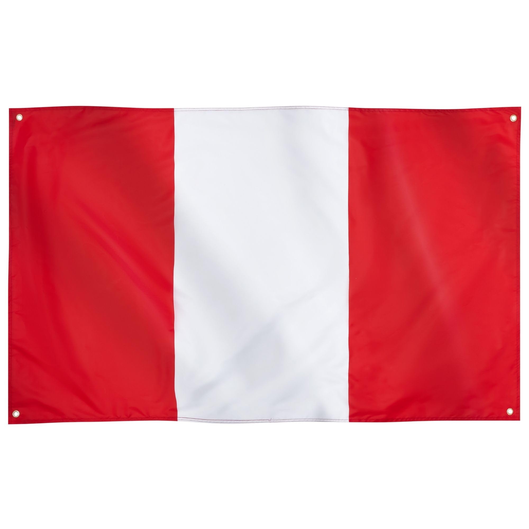 Runesol Peru Flag, 91x152cm, 3ft x 5ft, 4 Grommets, Eyelet In Every Corner, Peruvian Flag, Bandera de Perú, Premium Flags, Inside, Outside, Vivid Colours — image 1