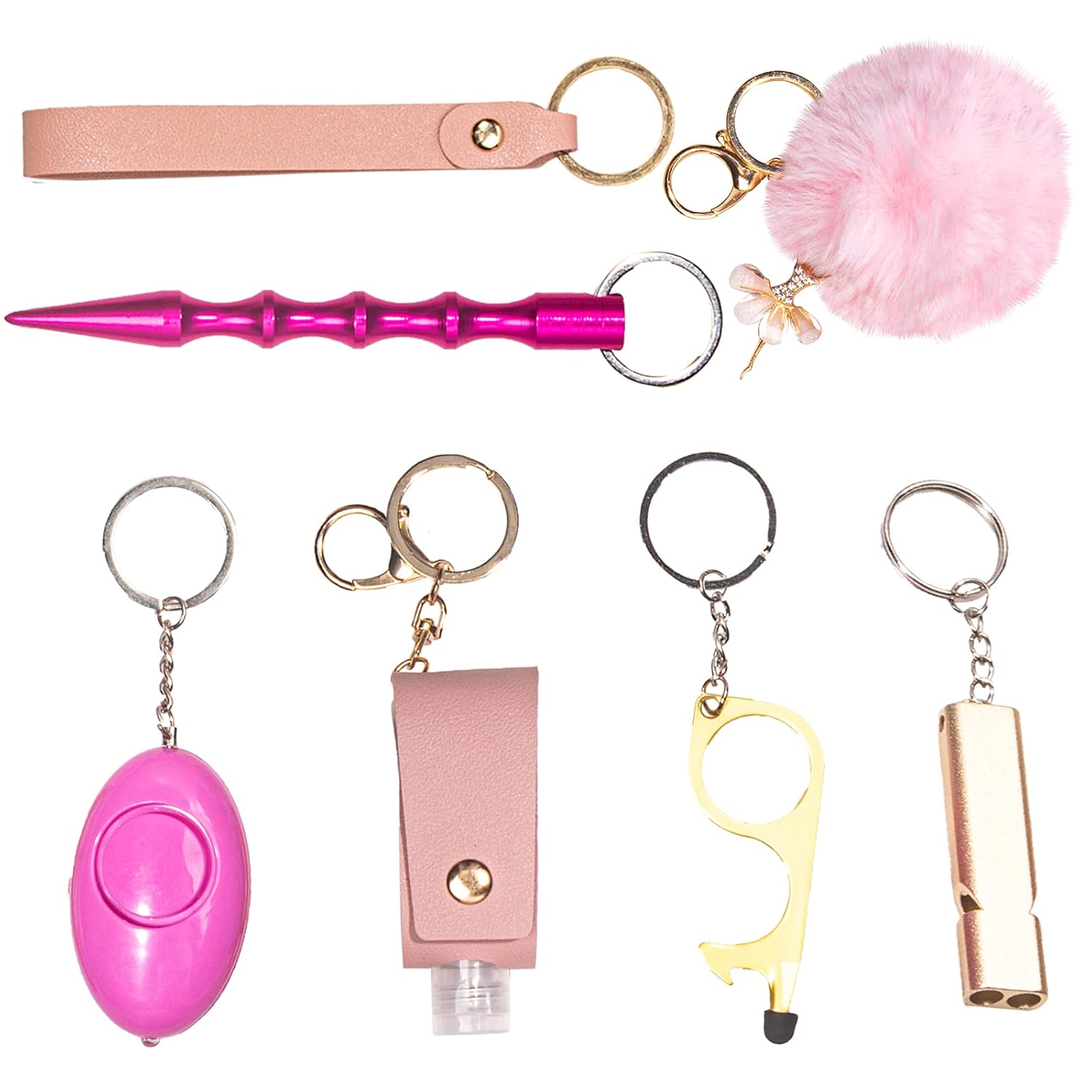 Safety Keychains Set for Women and Girls (Grey) Amazon.in Bags