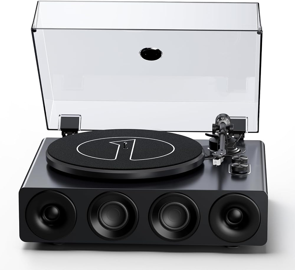 1 BY ONE High Fidelity Record Player All-in-One Turntable with Built-in Speakers