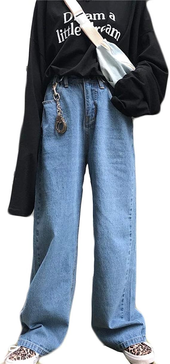 Amazon ジャンーウェ レディース ガウチョパンツ デニムパンツ ワイドパンツ ジーンズ ロング バギーパンツ ファッション 無地 カジュアル ストリート系 秋冬 ジーンズ 通販