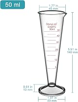 Stonylab 50ml Borosilicate Glass Graduated Cylinder with Wide Mouth and Pour view 2