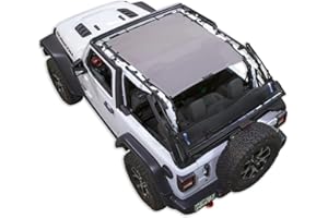 Spiderwebshade mesh Sun Shade top Compatible Jeep Wrangler jl 2 Door 2018 Until Current All trimsmade in The USA Accessory in Grey