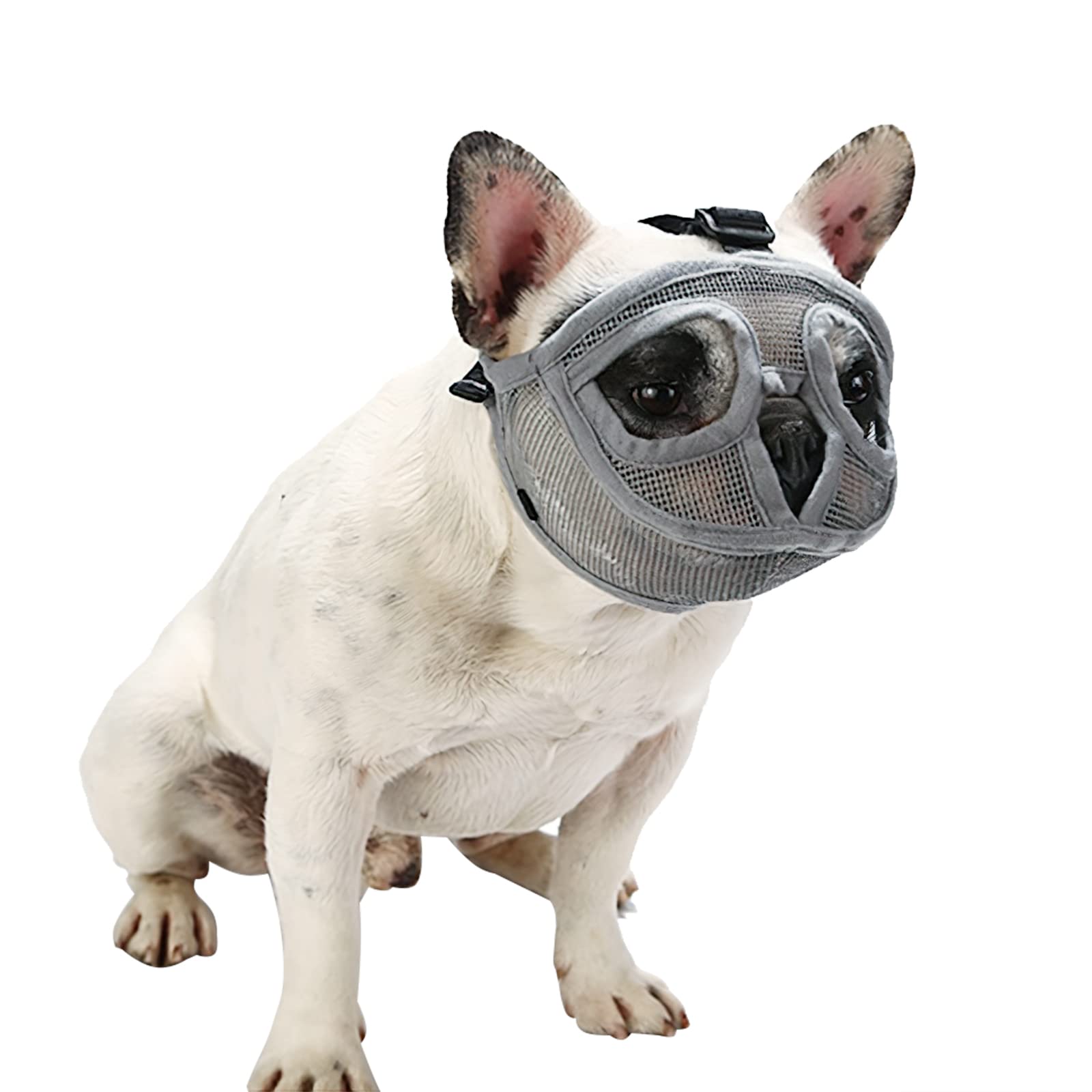 Short Snout Small Dog Anti-bite Muzzle Cover Short Snout Pet Dog Outdoor Walking Protective Cover French Bulldog English Bulldog Muzzle for Prevent Biting Eating Barking