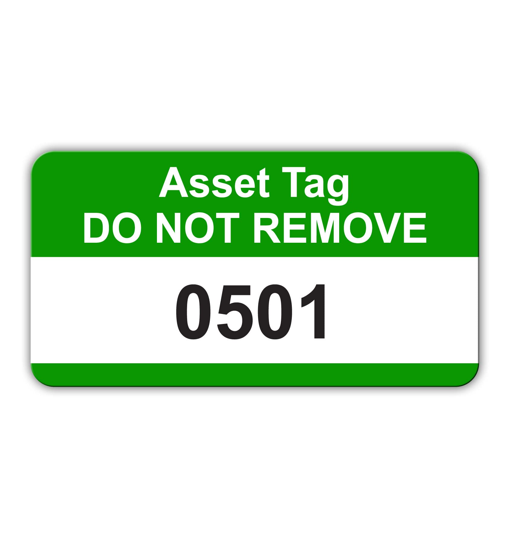 Green Asset Tag Labels - Numbered 501 to 1000-38mm x 20mm Permanent Synthetic PP Labels - Price per Pack of 500 Labels (P/NO. 7828656B)