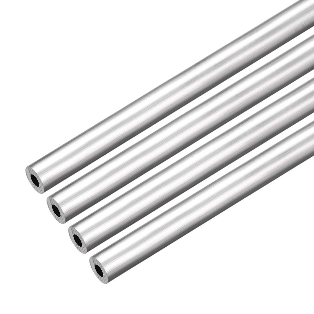 sourcing map 4Pcs 6063 Seamless Aluminum Round Straight Tubing Tube 1 Feet Length 0.195 Inches ID 0.429 Inches OD
