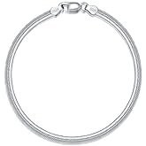 LELOUCHY Solid 925 Sterling Silver 3MM Herringbone Chain Bracelet for Men Women,with Lobster Claw Clasp,Made in Italy 6.5/7/7.5/8 Inch