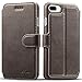 iPhone 8 Plus Case, iPhone 7 Plus Case, Pasonomi iPhone 7 Plus Leather Wallet Case - [Slim Fit] Vintage Flip Case Cover with Stand Function & Credit Card Slots for iPhone 8 Plus & 7 Plus (Grey)