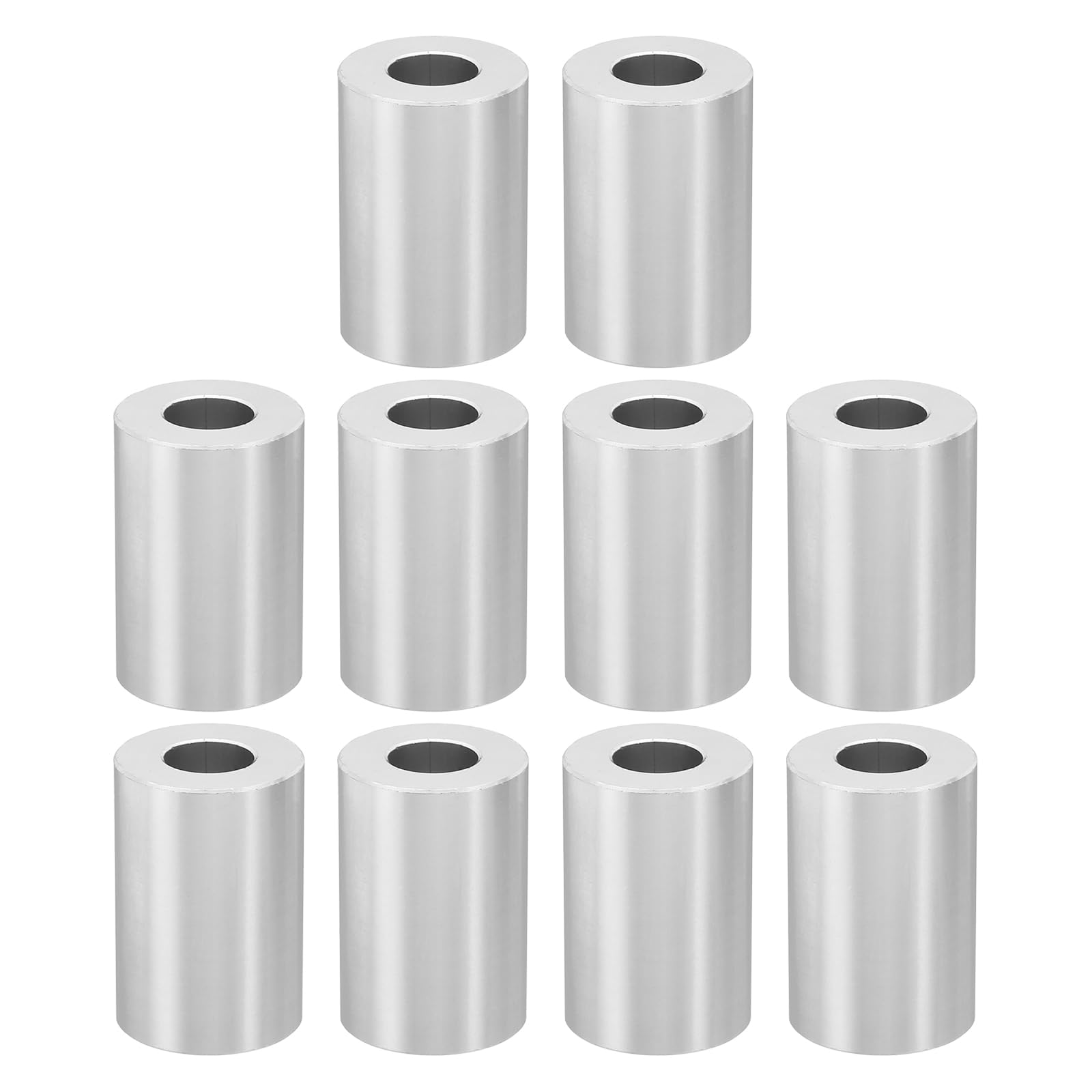 PATIKIL M12 Aluminum Spacers, 10 Pcs Metal Spacer Aluminum M12 X1"OD X1-1/2"L Aluminum Spacer Screw Standoff Round for 1/2" or M12 Screw Bolts, Silvery