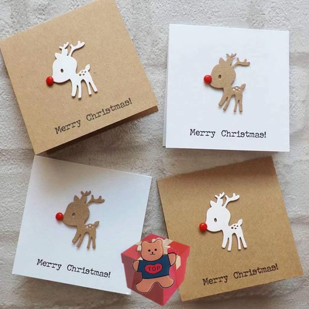 AOOL Deer Dies for Card Making，Deer Cutting Dies Stencils for DIY Scrapbooking Photo Album Decorative Embossing Paper Dies for Card Making Templated+Cute Brooch Pin, N5-XLRA-DDUF
