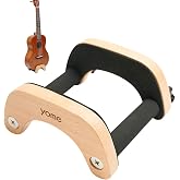 Ukulele Stand Floor &amp; Desktop, Solid Wood Clip-On Travel Ukulele Stand | Stores Attached in Gig Bag,Space Saving,Padding Design, Adjustable for 21"-26" Soprano/Concert/Tenor Ukuleles