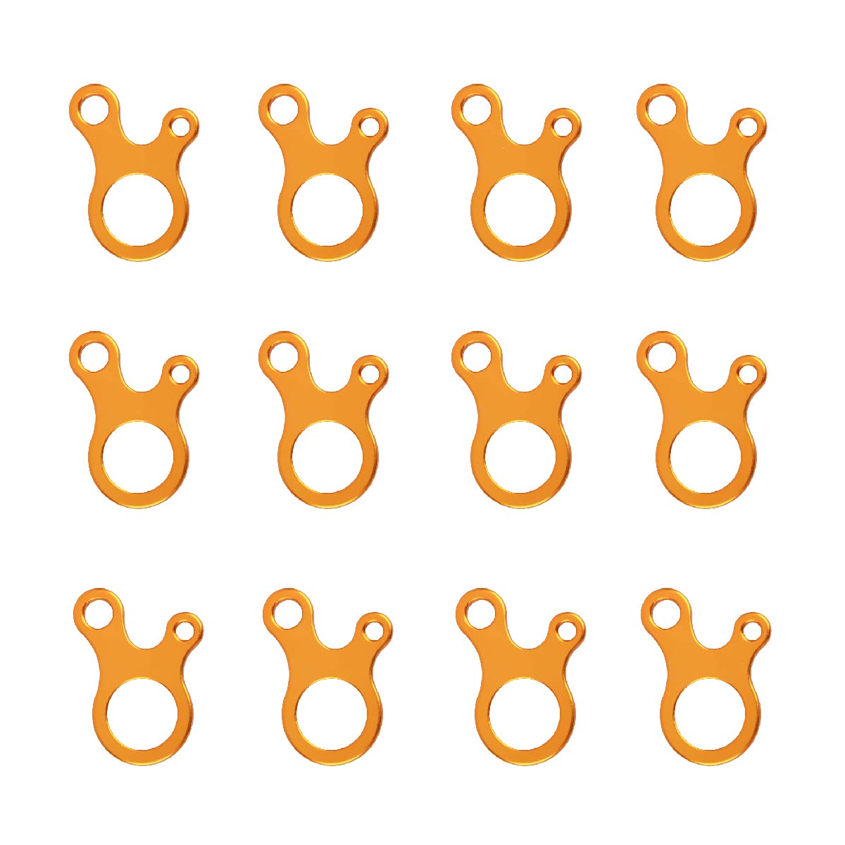 Azarxis Aluminum Guyline Tensioner Guy Rope Adjuster Wind Cord Buckle 12 Pack Lightweight for Camping Hiking Backpacking Picnic Outdoor Tent Accessory (Snail Shape (Gold) - 12 Pack)