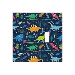 Pznen Light Switch Cover, Watercolor Dinosaur