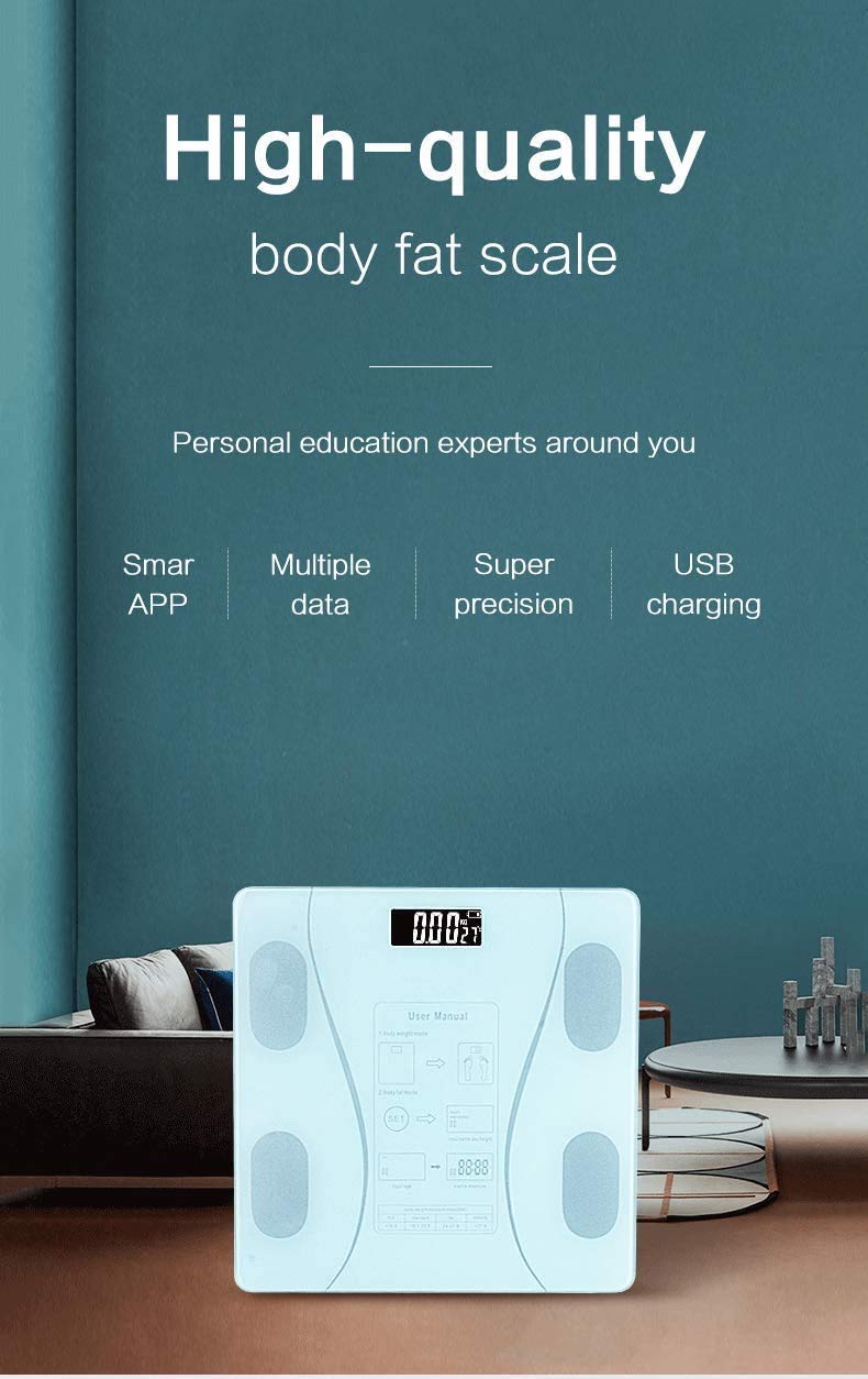 Body Weighing Scale,Smart Bluetooth Body Fat Scale BMI Weighing Scales, Body Composition Analyzer (Black) - Image 5