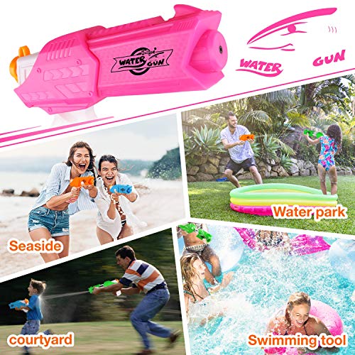 JVIGUE 2 Pack Water Blaster Gun Kids Water Soaker Squirt Toys for Summer Party Swimming Pool Beach Water Fighting Toy - Thumbnail 6