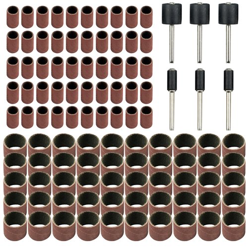 TOVOT 106 PCS Drum Sanders Set with 1/8 Shank 240 Grit for Dremel Tools