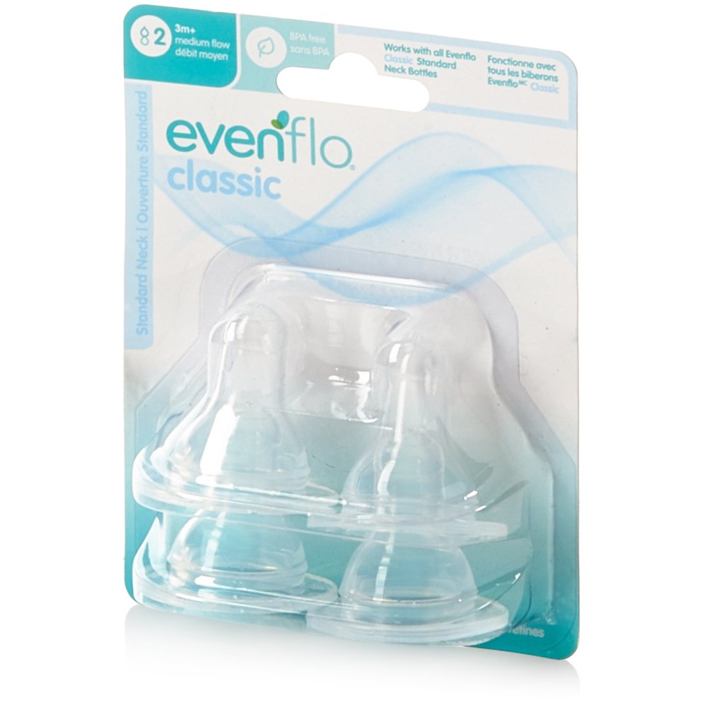 evenflo bottle nipple sizes