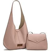 Wrangler Hobo Bag Purse for Women 2PCS Set, Slouchy Shoulder Handbags with Small Crossbody Bag