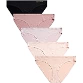 Vince Camuto Women’s Underwear Seamless Bikini, No Show Breathable Ladies Panties, Soft and Stretchy, Ropa Interior, 5 Pack