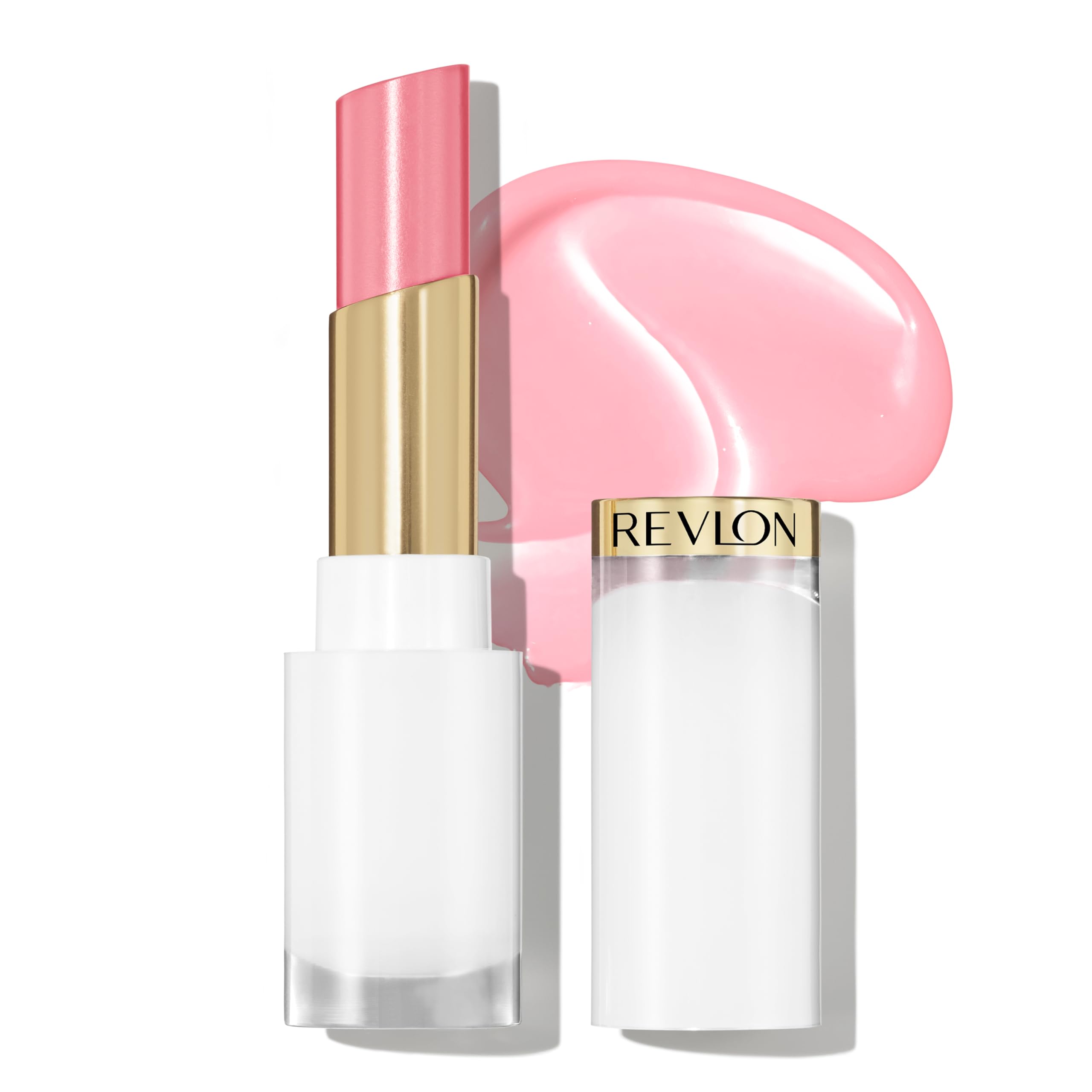 Photo 1 of REVLON Super Lustrous Glass Shine Balm, Hydrating Tinted Lipstick, Sheer, Glossy Shiny Finish, 002 Pink Flip, 0.11 oz