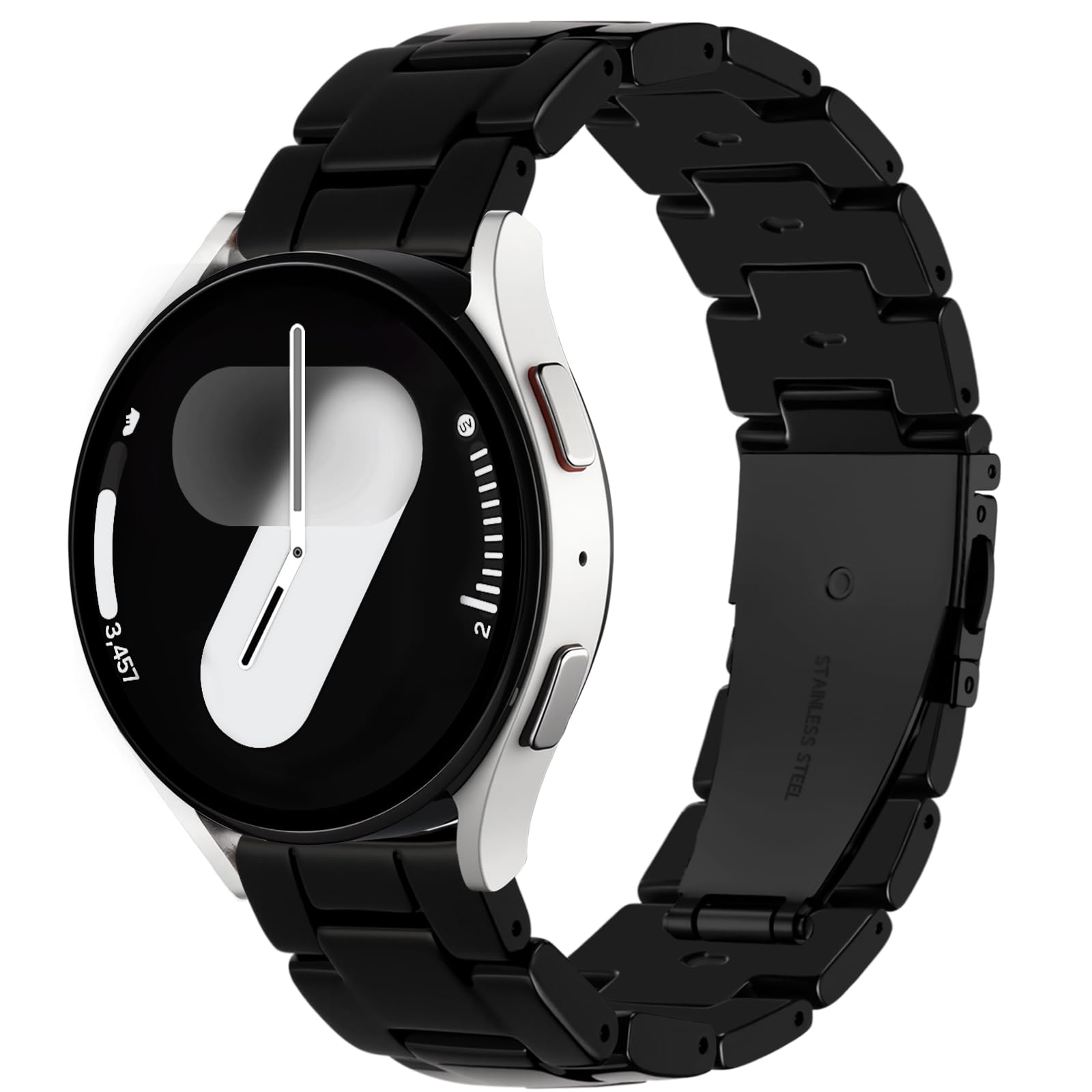 Lerobo Resin Band Compatible with Samsung Watch Bands for Women Men 7 6 5 4 40mm 44mm Galaxy Watch 4 6 Classic 42mm 46mm 43mm 47mm Galaxy 5 Pro 45mm Active 2 40mm 42mm, 20mm Watch Band Light Black