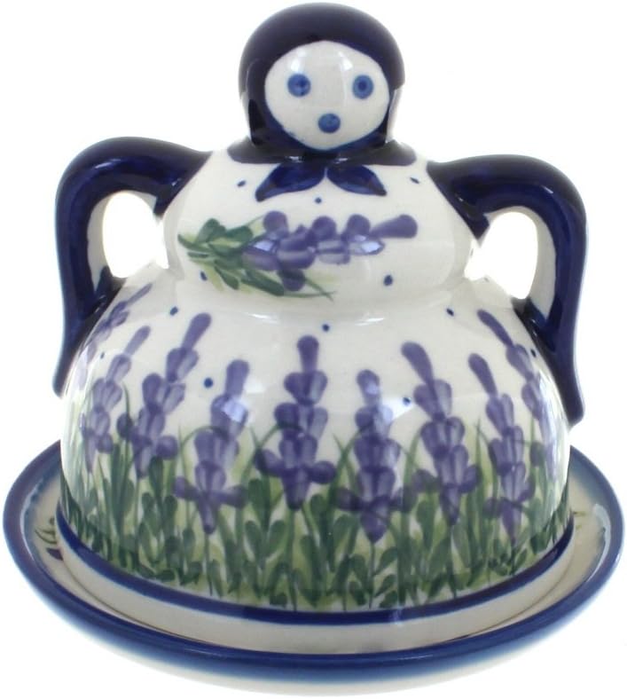 Blue Rose Polish Pottery Lavender Fields Medium Cheese Lady