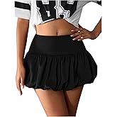 Milumia Women Y2K Bubble Mini Skirt High Waist Ruffle Hem Summer A Line Short Skirts