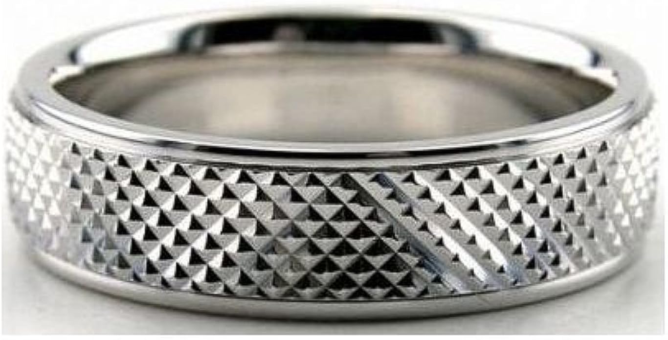 18K Gold 6mm Diamond Cut Wedding Band 681 Size 15.5 Amazon.co.uk