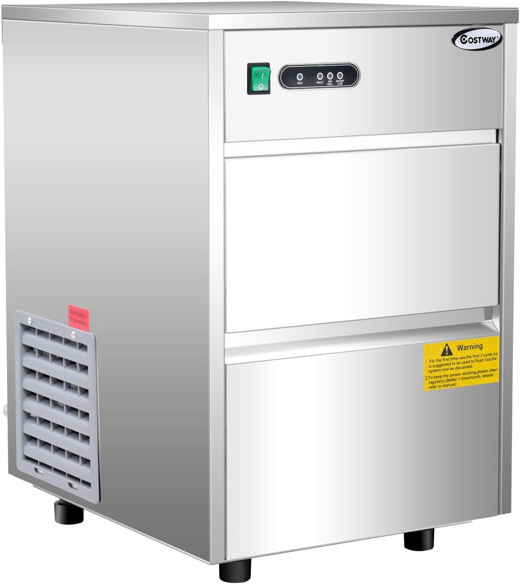 Costway Stainless Steel Commercial Automatic Ice Maker Portable