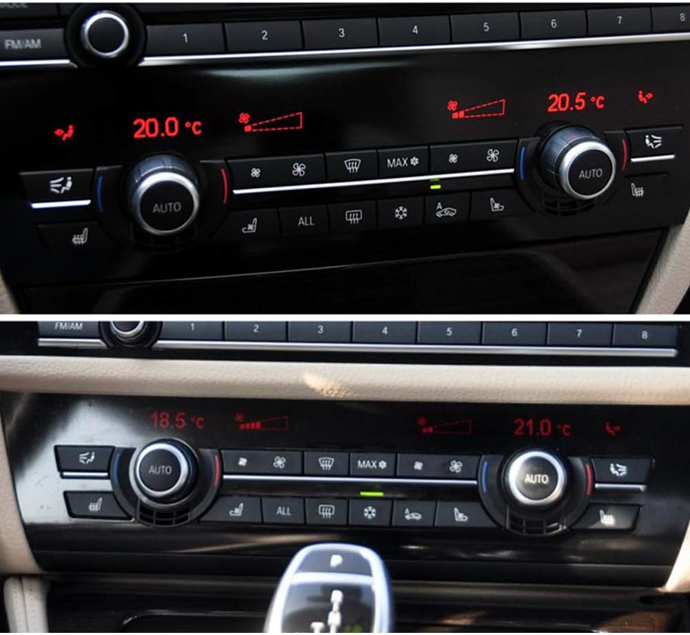 Amazon Co Jp Bmw 5 6 7シリーズ用エアコンボタンカバー 14キーabsプラスチックa Cファンスピードヒーター気候コントロールパネルスイッチボタンカバー交換 車 バイク