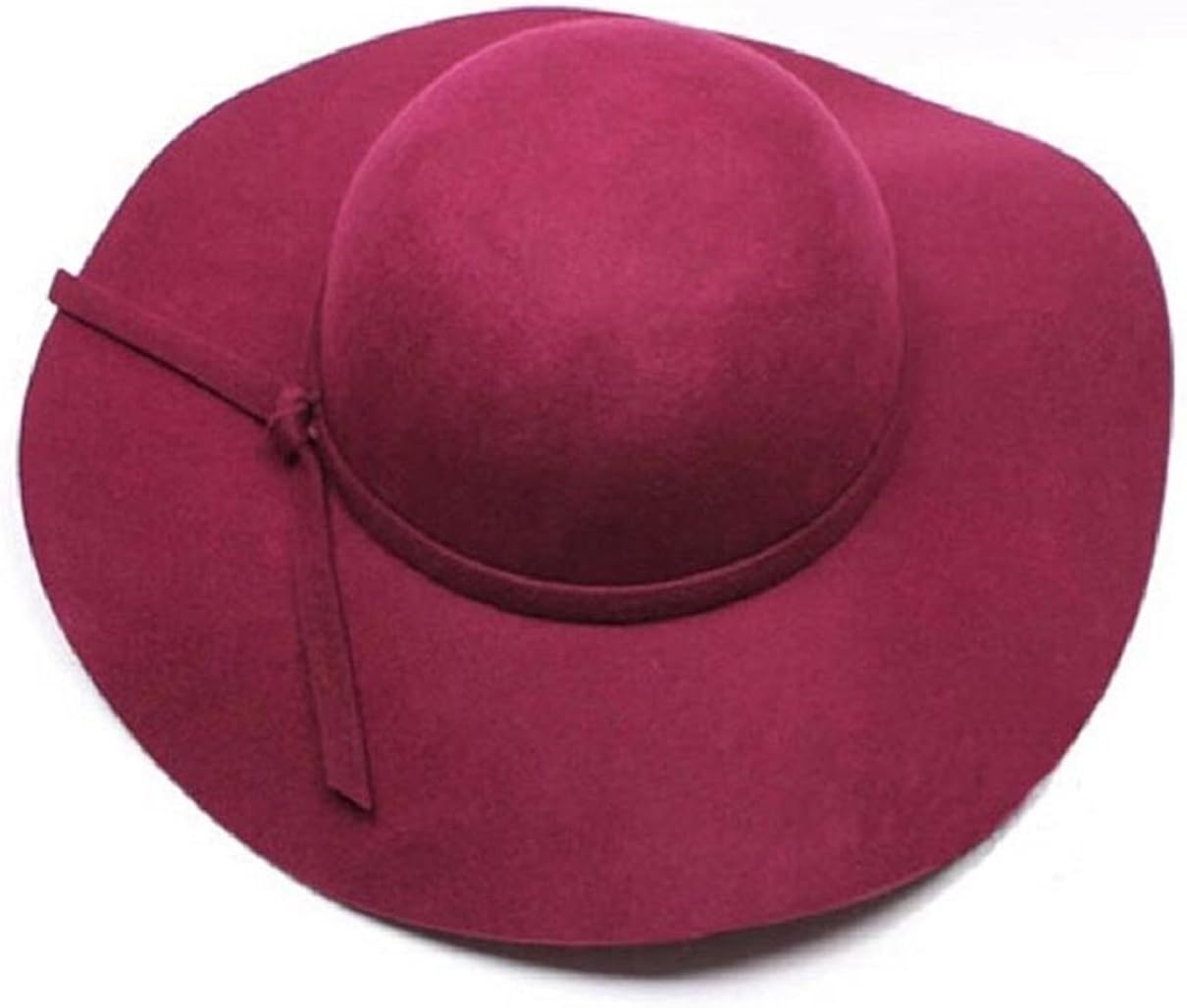 Bestpriceam Women Lady Wool Wide Brim Felt Bowler Hat Floppy (Burgundy) at Amazon Women’s