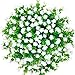 CQURE Artificial Flowers, Fake Flowers Artificial Greenery Plants Eucalyptus Outdoor Bridal Wedding Bouquet for Home Garden Party Wedding Decoration 5 Bunch (White)