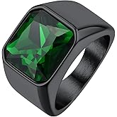 ChainsProMax Square Signet Rings for Men, Stainless Steel/Gold Plated/Black-Send Gift Box