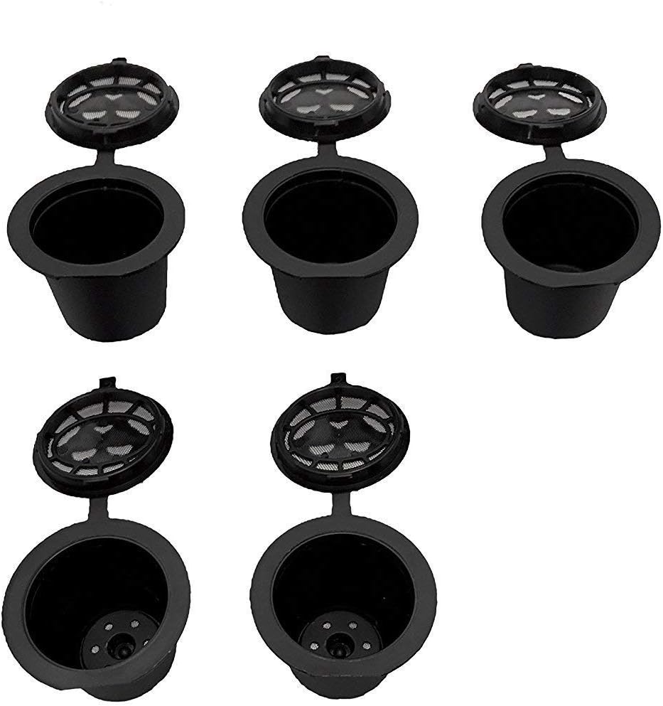 ZeusPod Refillable Reusable Coffee Capsules Pods For Nespresso - 5 Coffee Pods - (Fit all Nespresso machines from after October 2010)